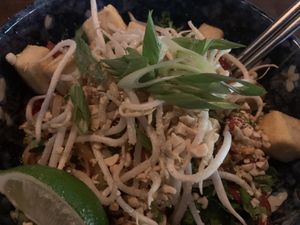 Tofu Pad Thai w/ house made peanut sauce  at Central Kitchen & Bar in Kelowna