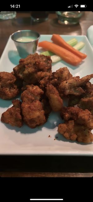 Cauliflower Cajun wings with vegan ranch  at Central Kitchen & Bar in Kelowna