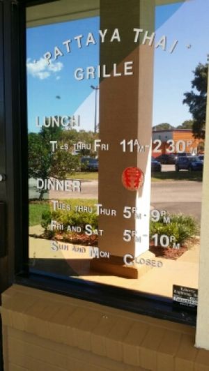 hours at Pattaya Thai Grille in Jacksonville
