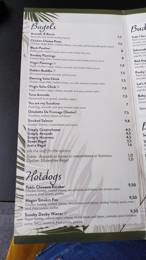 Menu bagel at SAP Bagel & Juice Bar - Stationsstraat in Maastricht