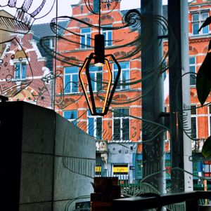 View from the inside looking out at SAP Bagel & Juice Bar - Stationsstraat in Maastricht