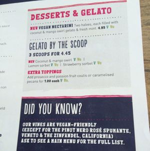 vegan dessert! at Zizzi - Cardiff Bay in Cardiff