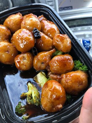 orange chicken  at Veggie Express in Frisco