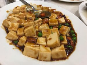 Mapo Tofu is amazing! Their sauce is next level. Best we've had anywhere with the the right amount of heat. at Veggie Express in Frisco