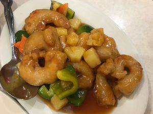 Sweet and Sour Shrimp. So crunchy and delicious! at Veggie Express in Frisco