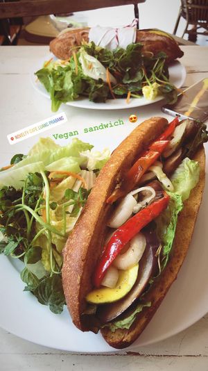 Vegan sandwich at Novelty Cafe in Luang Prabang