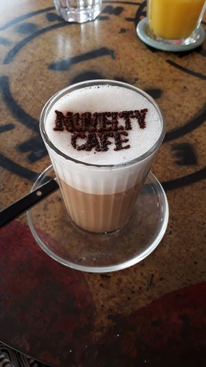 Cappucino with soy milk at Novelty Cafe in Luang Prabang