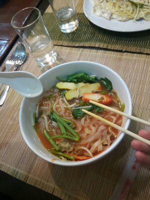 Pink wonton soup (atleast I think that is what it was) at Sai Than Boon in Phuket