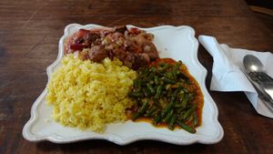 Soy with nectarine and plum at Jantje in The Hague