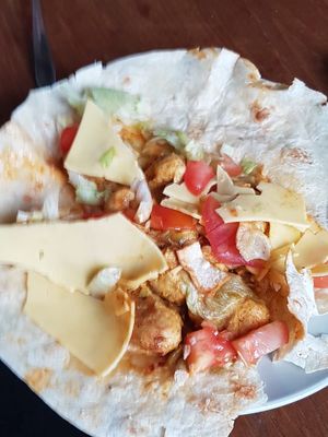 Really bad food. They insisted this was pizza at Jantje in The Hague