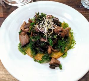 Mini crêpe socca with green pesto (vegan) at Positive Deli - Rue de Satory in Versailles