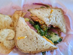 Veggie sandwich at Dempsey Bakery in Little Rock