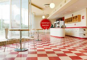 Located in a retro building from early 50’s close to the State Capitol   Easy access from Interstate 630 or Highway 10 known as Cantrell road at Dempsey Bakery in Little Rock