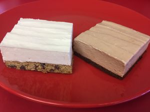 These cheesecakes are delicious and egg and dairy free!!  They are very light and fluffy  at Dempsey Bakery in Little Rock