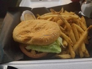 original burger at Bar Vegandale in Toronto