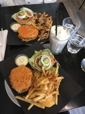Burgers, poutine and Oreo shake! at Bar Vegandale in Toronto