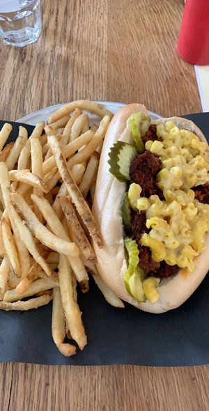 veg pulled pork sandwich at Bar Vegandale in Toronto