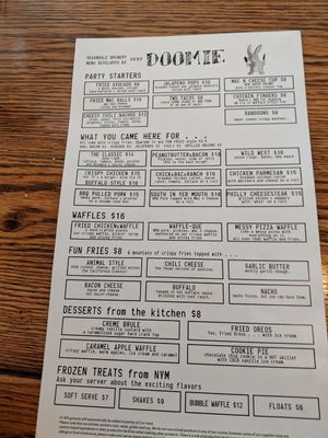 Menu at Bar Vegandale in Toronto