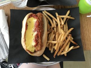 Chick'n Parm sandwich at Bar Vegandale in Toronto