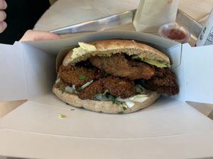 Crispy mushroom pita  at Shouk in Washington