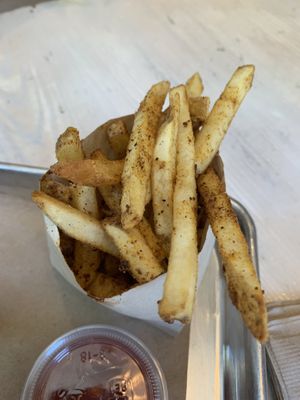Spicy fries at Shouk in Washington