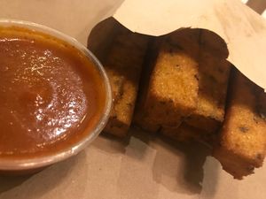 Polenta fries at Shouk in Washington