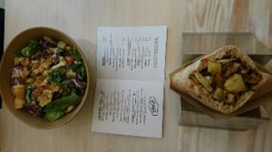 Shouk salad, menu, Fennel Pita at Shouk in Washington