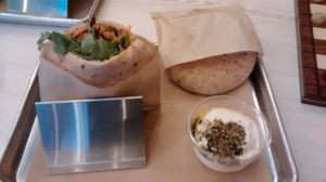 Black bean pita and cashew labne at Shouk in Washington