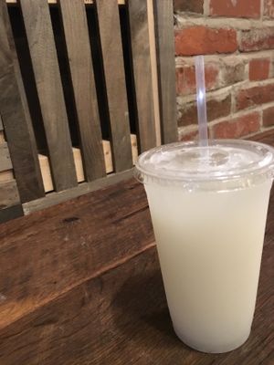 Almond drink at Shouk in Washington