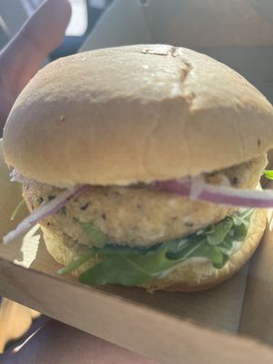 New crab cake   at Shouk in Washington