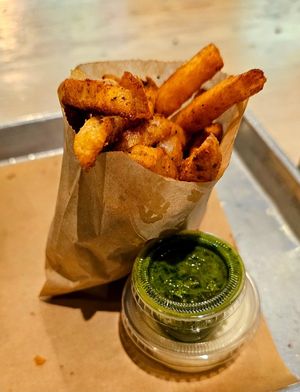 Spice Fries (tastes like average fries) at Shouk in Washington