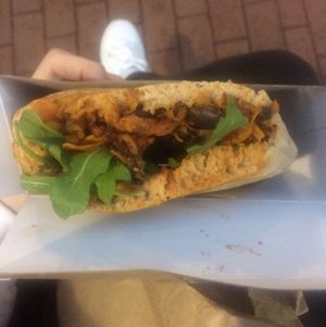 super spicy black bean pitta ⭐️⭐️⭐️⭐️⭐️ at Shouk in Washington