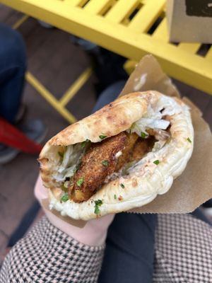Fried oyster mushroom pita - VERY good!  at Shouk in Washington