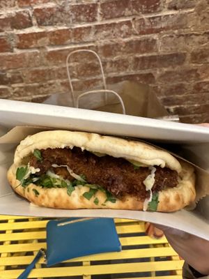 Fried oyster mushroom sandwich  at Shouk in Washington