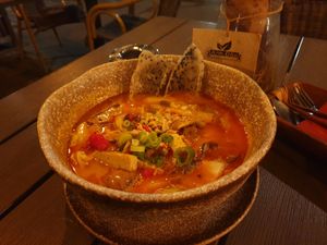 Tofu mushroom soup at Anh Dao in Berlin