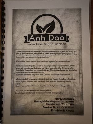 Menu (1/3)  at Anh Dao in Berlin