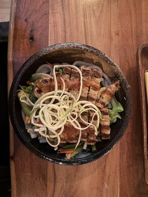 Udon bowl with selfmade meat substitute .  at Anh Dao in Berlin