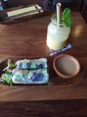 Sommerrollen mit Tofu und Erdnusssoße at Anh Dao in Berlin