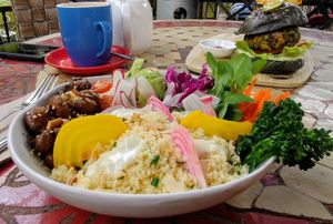 Dukkah Mushroom bowl
 at Kofi Beans in Croydon