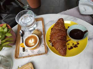 Croissant with vegan Nutella at The Happiness Cafe  in Eindhoven