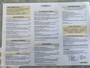 Menu  at The Happiness Cafe  in Eindhoven