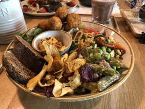 Veggie Bomb Bowl with Falafel  at The Happiness Cafe  in Eindhoven