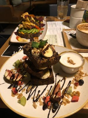 Banana bread breakfast (vegan) at The Happiness Cafe  in Eindhoven