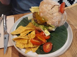 Black bean burger at The Happiness Cafe  in Eindhoven