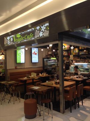 Shop front at Veggle Cafe in Kowloon