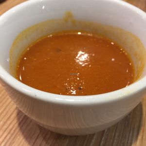 Tomato soup at Veggle Cafe in Kowloon