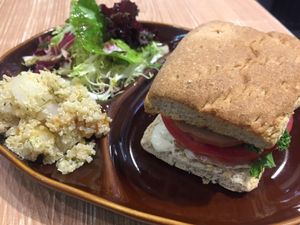 Vegan ham sandwiches at Veggle Cafe in Kowloon
