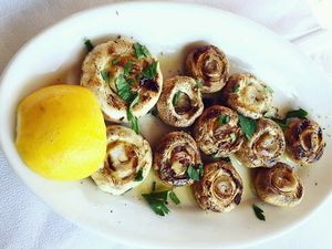 Grilled Mushrooms at TO Limani in Thasos