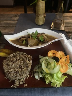 Mock seitan ‘Steak’ in hoisin broccoli sauce  at Kind Earth Eatery in Dar Es Salaam