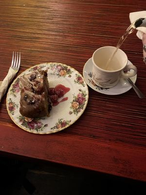 Drizzle cake with cranberry and raspberry   at Biddy's Tea Room in Norwich